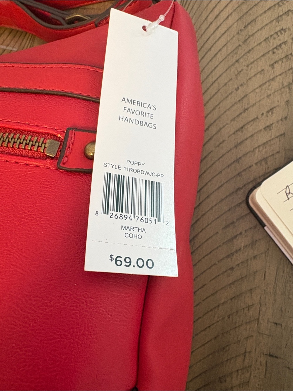 638 Rosetti Bright Coral/Red Shoulder Bag - Picture 3 of 10